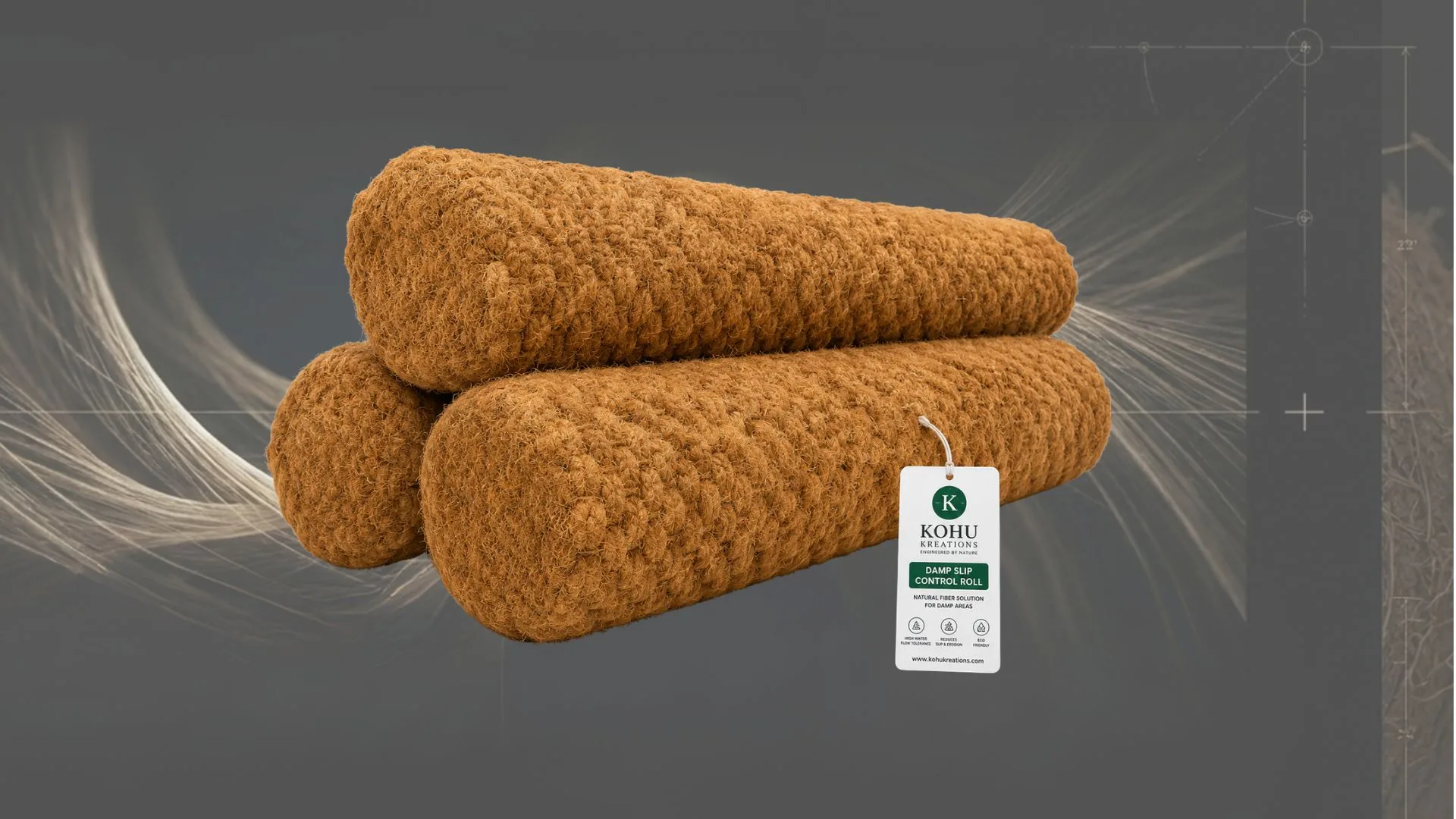 KOHU Damp Slip Control Roll (Coir Erosion Control Roll)